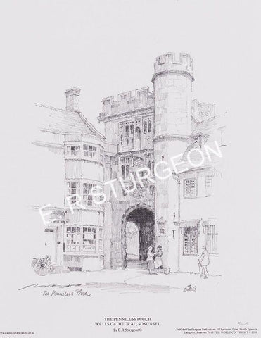Penniless Porch, Wells, Somerset - Pencil Drawing