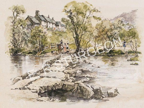 Tarr Steps, Exmoor, Somerset - Hand Tinted