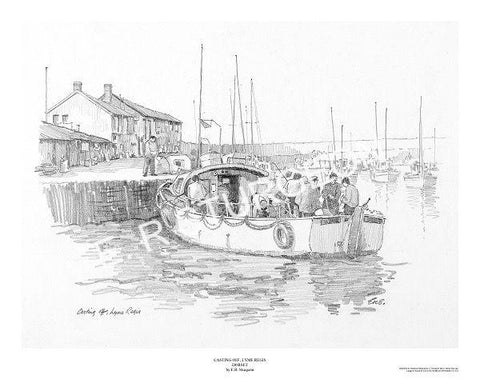 Casting Off, Lyme Regis, Dorset - Pencil Drawing