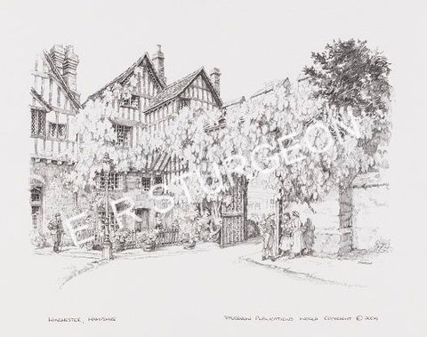 Winchester, Hampshire - Black & White Pencil Drawing