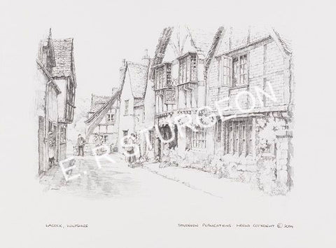 Lacock, Wiltshire - Black & White Pencil Drawing